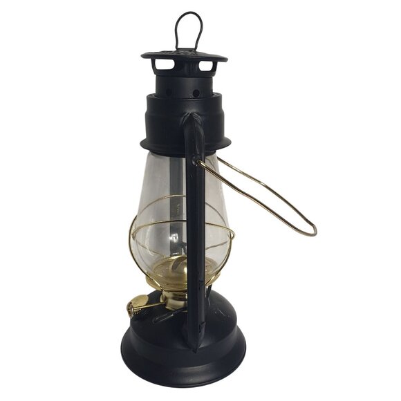 Hurricane Hanging Black Gold Kerosene Lantern Decor Decorative Piece Only - Picture 2 of 6